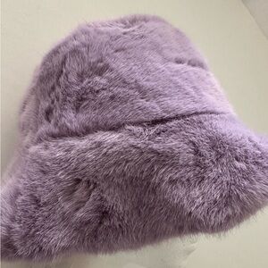 Luxurious Faux Fur Bucket Hat in Lavender